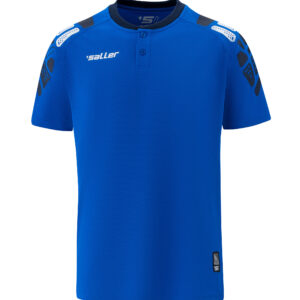 Das Poloshirt sallerVIBE in blau von vorne